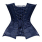 Lavish Navy Blue Satin Overbust Corset Sweetheart Neckline Busk Closure - Daisy Corsets