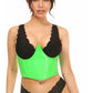 Lavish Neon Green Patent Open Cup Underwire Waist Cincher - Daisy Corsets