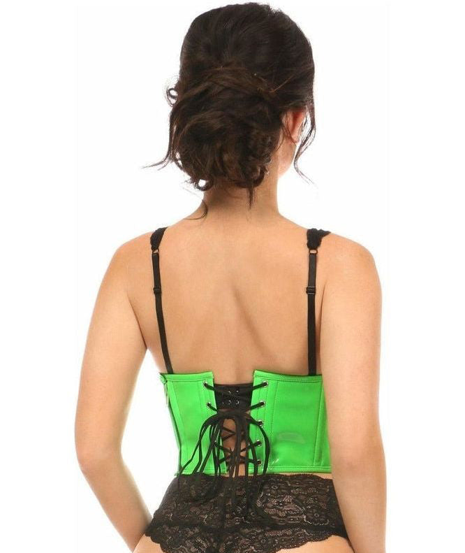 Lavish Neon Green Patent Open Cup Underwire Waist Cincher - Daisy Corsets