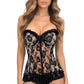 Lavish Nude w/Black Lace & Lycra Hook & Eye Stretch Bustier Corset - Daisy Corsets
