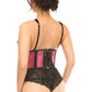 Lavish Pink Fishnet Underwire Open Cup Waist Cincher - Daisy Corsets