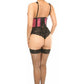 Lavish Pink Fishnet Underwire Open Cup Waist Cincher - Daisy Corsets