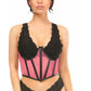Lavish Pink Fishnet Underwire Open Cup Waist Cincher - Daisy Corsets