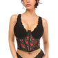Lavish Red Roses Satin Open Cup Waist Cincher - Daisy Corsets