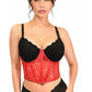 Lavish Red Sheer Lace Underwire Waist Cincher Corset - Daisy Corsets