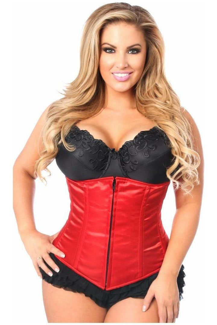 Lavish Red Underbust Zipper Corset - Daisy Corsets