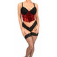 Lavish Red Velvet Underwire Waist Cincher Corset - Daisy Corsets