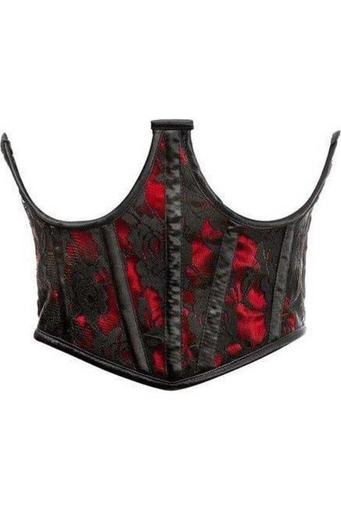 Lavish Red w/Black Lace Overlay Open Cup Waist Cincher - Daisy Corsets