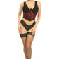 Lavish Red w/Black Lace Overlay Open Cup Waist Cincher - Daisy Corsets