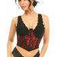 Lavish Red w/Black Lace Overlay Open Cup Waist Cincher - Daisy Corsets
