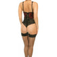 Lavish Red w/Black Lace Overlay Open Cup Waist Cincher - Daisy Corsets