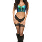 Lavish Teal/Blue Holo Short Bustier - Daisy Corsets