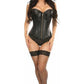 Lavish Wet Look Overbust Corset w/Gold Zipper - Daisy Corsets