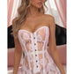 Lavish White Sheer Lace Corset Dress - Daisy Corsets