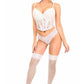 Lavish White Sheer Lace Underwire Waist Cincher Corset - Daisy Corsets