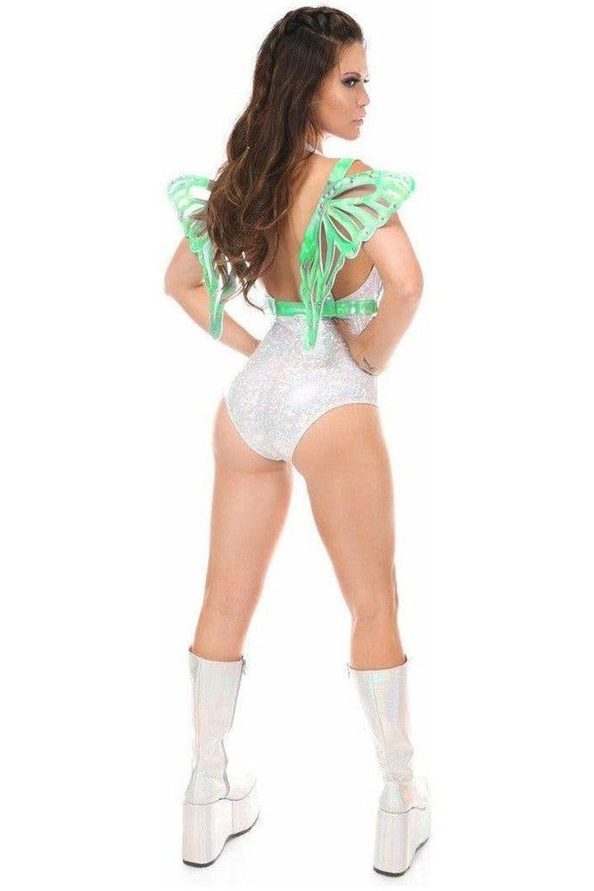 Mint Green Holo Large Butterfly Wing Body Harness - Daisy Corsets