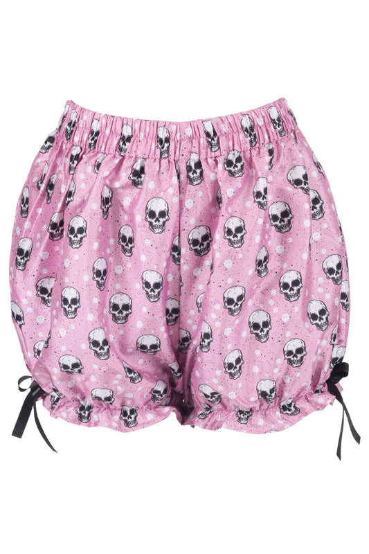 Pink Skulls Crepe Bloomers - Daisy Corsets