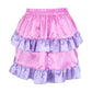 Pink/Purple Satin Ruched Bustle Skirt - Daisy Corsets
