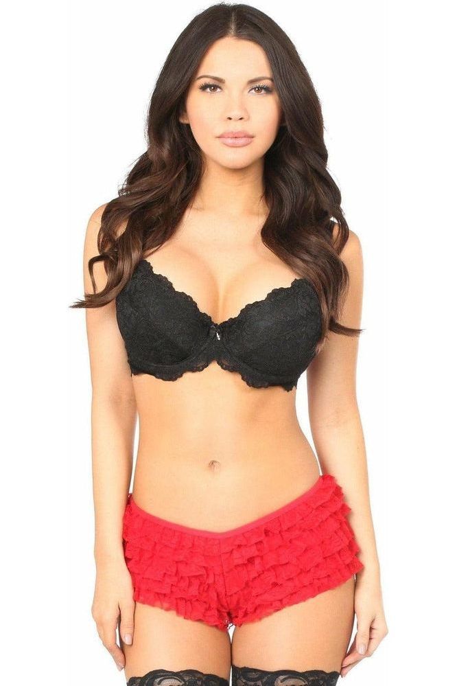 Red Lace Ruffle Panty - Daisy Corsets