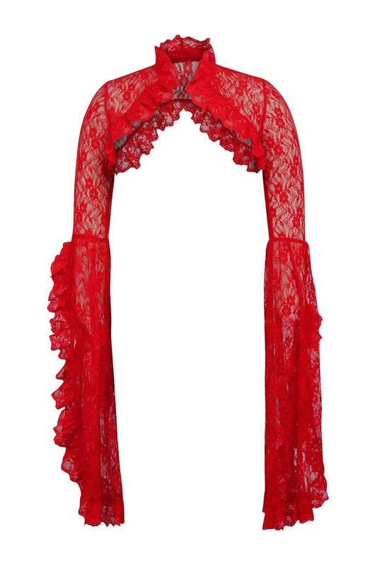 Red Lace Shrug Bolero Jacket - Daisy Corsets