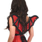 Red Sequin w/Black Faux Leather Bat Wings Body Harness - Daisy Corsets
