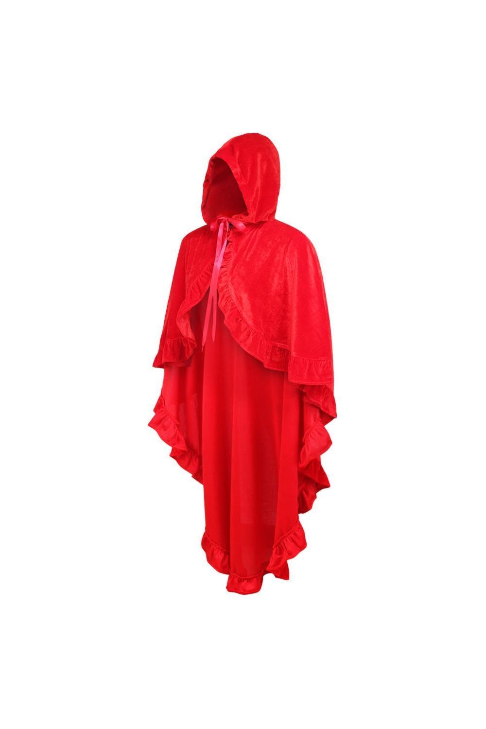 Red Velvet Hooded Ruffle Cape - Daisy Corsets