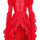 Red Velvet & Lace Ruffled Jacket - Daisy Corsets