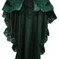 Tapered Dark Green Velvet & Lace Capelet - Daisy Corsets