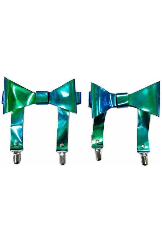 Teal/Blue Holo Garters (set of 2) - Daisy Corsets