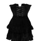 Top Drawer 2 PC Black Velvet Lace - Up Corset & Skirt Set - Daisy Corsets