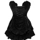 Top Drawer 2 PC Black Velvet Lace - Up Corset & Skirt Set - Daisy Corsets