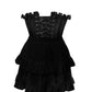 Top Drawer 2 PC Black Velvet Steel Boned Burlesque Corset & Skirt Set - Daisy Corsets