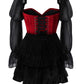 Top Drawer 2 PC Dark Red Velvet Steel Boned Corset w/Sleeves & Skirt Set - Daisy Corsets