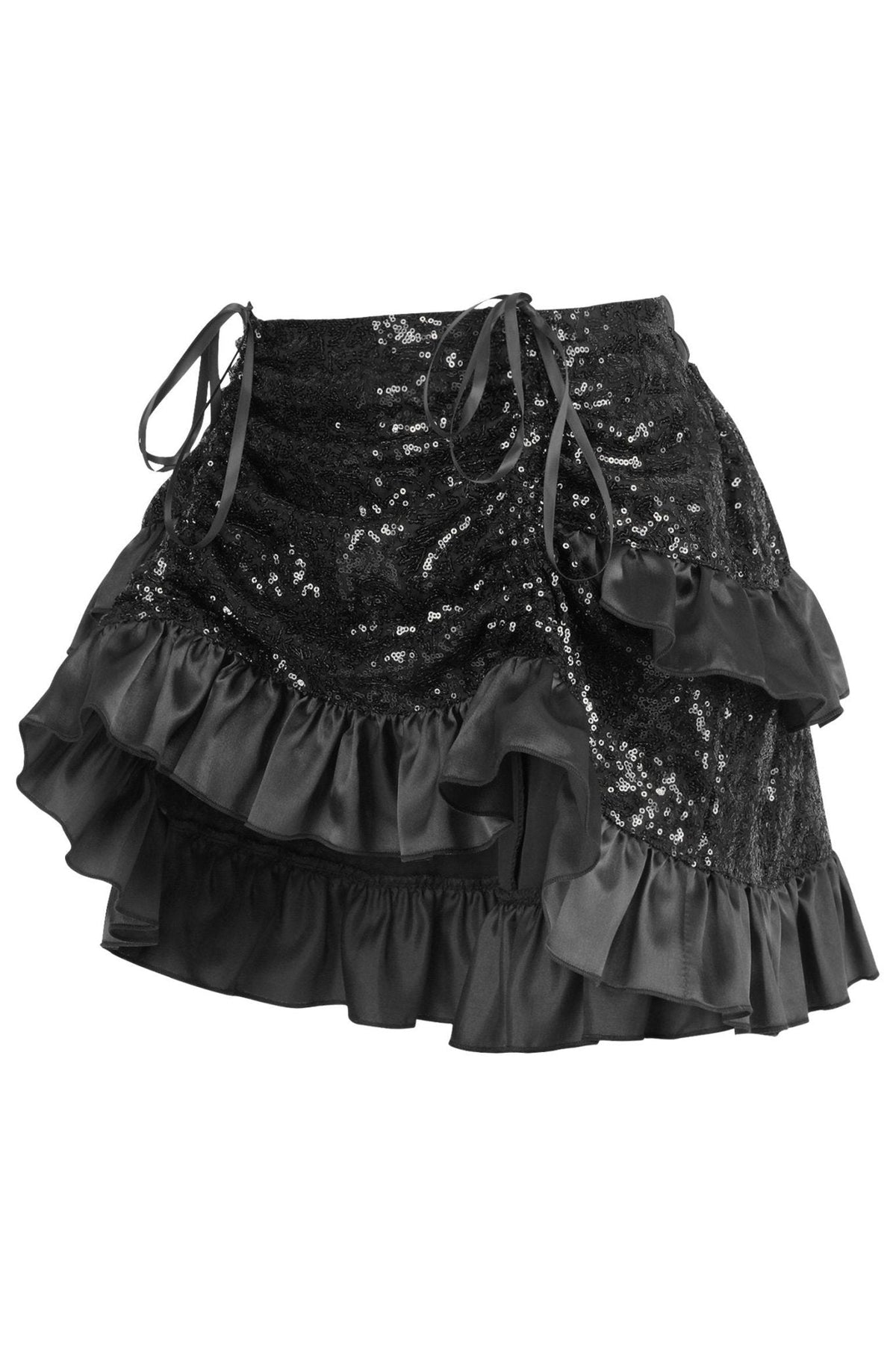Top Drawer 4 PC Premium Black Sequin Witch Corset Costume - Daisy Corsets