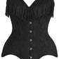 Top Drawer 4 PC Premium Black Suede Fringe Cowgirl Corset Costume - Daisy Corsets