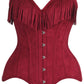 Top Drawer 4 PC Premium Red Suede Fringe Cowgirl Corset Costume - Daisy Corsets