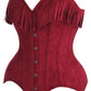 Top Drawer 4 PC Premium Red Suede Fringe Cowgirl Corset Costume - Daisy Corsets