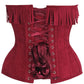 Top Drawer 4 PC Premium Red Suede Fringe Cowgirl Corset Costume - Daisy Corsets