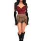 Top Drawer 4 PC Premium Red Suede Fringe Cowgirl Corset Costume - Daisy Corsets