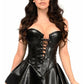 Top Drawer Black Faux Leather Steel Boned Corset Dress