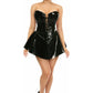 Top Drawer Black Patent Steel Boned Corseted Dress - Daisy Corsets
