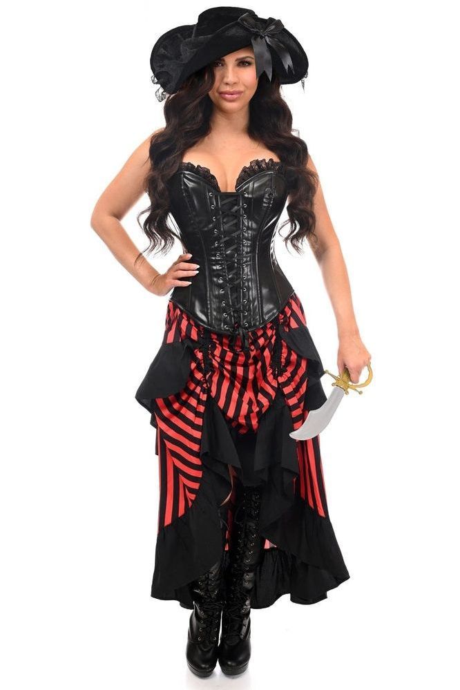 Top Drawer Black/Red Striped Premium Corset Costume - Daisy Corsets