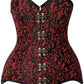 Top Drawer CURVY Black/Red Brocade Double Steel Boned Overbust Corset - Daisy Corsets