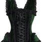 Top Drawer Dark Green Velvet & Lace Steel Boned Corset w/Cap Sleeves - Daisy Corsets