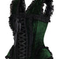 Top Drawer Dark Green Velvet & Lace Steel Boned Corset w/Cap Sleeves - Daisy Corsets