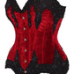 Top Drawer Dark Red Velvet & Beaded Steel Boned Overbust Corset - Daisy Corsets
