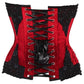 Top Drawer Dark Red Velvet & Beaded Steel Boned Overbust Corset - Daisy Corsets