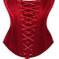 Top Drawer Dark Red Velvet Lace - Up Steel Boned Overbust Corset - Daisy Corsets