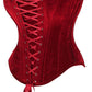 Top Drawer Dark Red Velvet Lace - Up Steel Boned Overbust Corset - Daisy Corsets