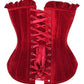 Top Drawer Dark Red Velvet Lace - Up Steel Boned Overbust Corset - Daisy Corsets
